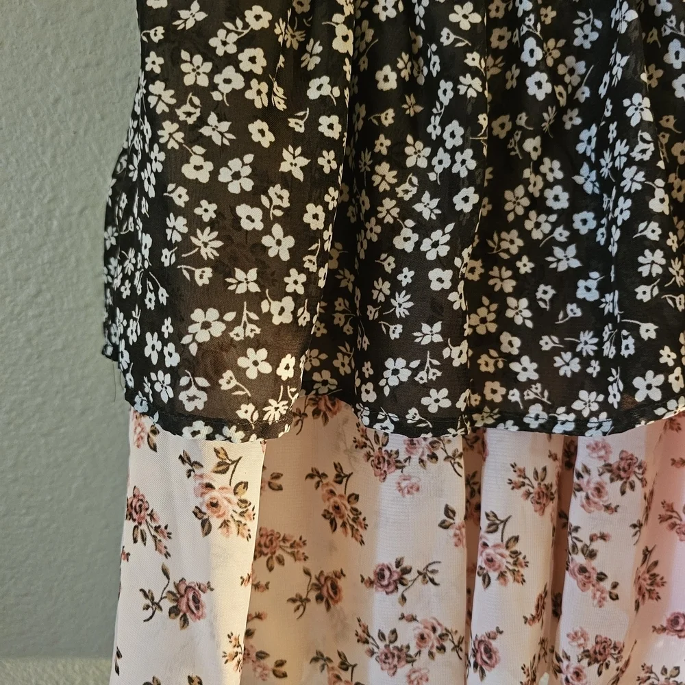 Little Lass Brown and Pink Butterfly Dress - Picture 3 of 6